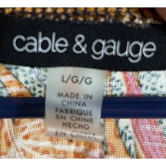 Cable & Gauge Womens Large Sleeveless Halter Tank Top Tropical Floral Boho L - Picture 3 of 7